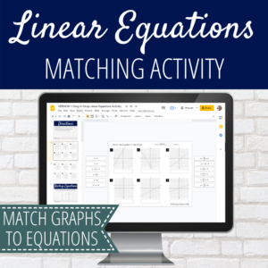Linear Equations and Graphs Matching Activity