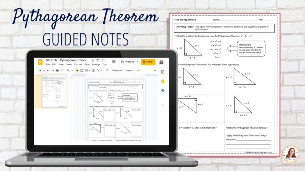 Hypotenuse Guided Notes