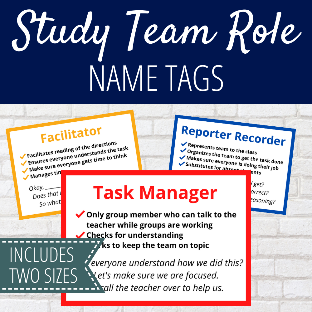 Team Roles & Fast Finishers – Miss Kuiper's Classroom