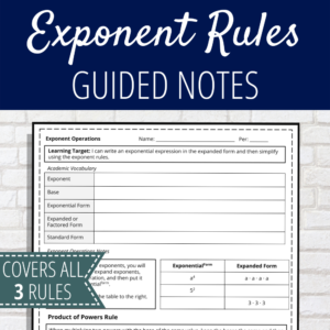 exponent rules in algebra