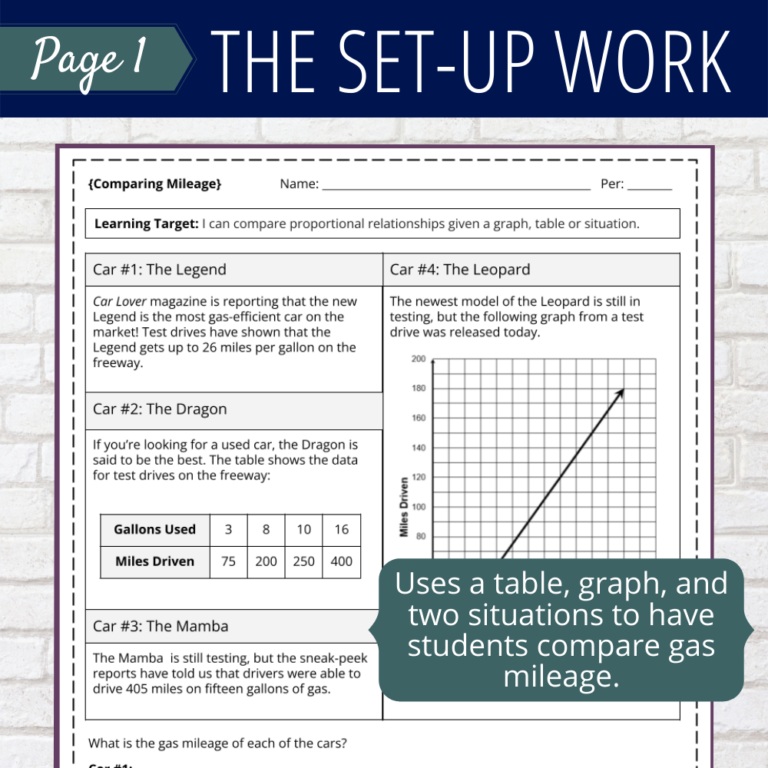 Proportional Relationships Examples Problem Project – Miss Kuiper's ...