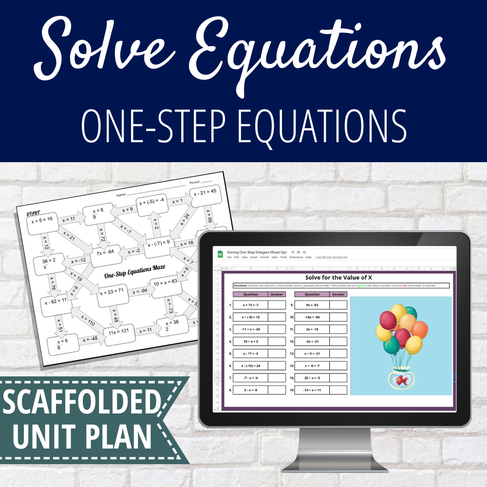 Scaffolded Unit Plan: Solving One Step Equations – Miss Kuiper's Classroom
