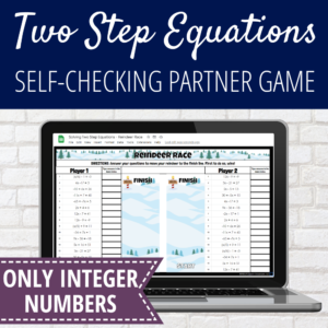 Two Step Equations Holiday Activity